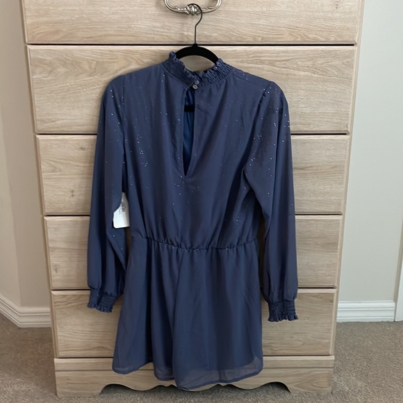 Peach Love California Blue Sparkly Romper - Picture 2 of 4